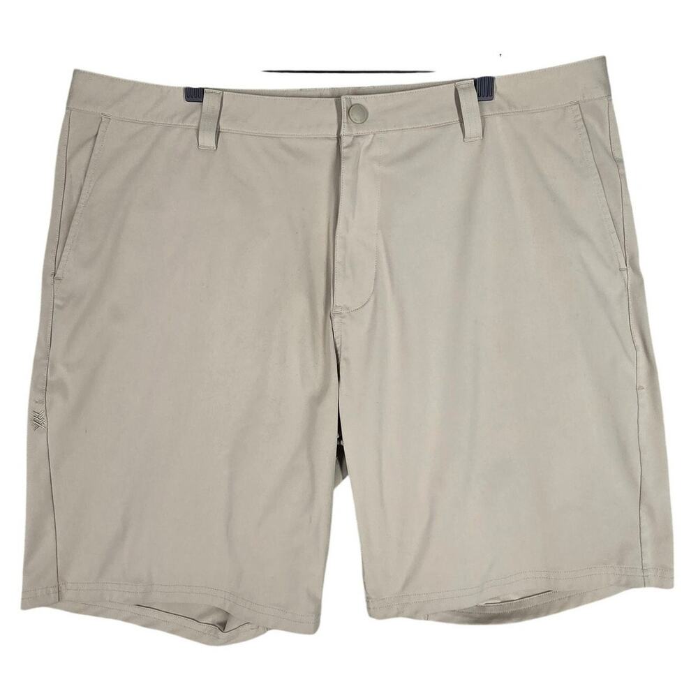 RHONE MEN’S PERFORMANCE COMMUTER 9" FLAT FRONT CHINO SHORTS – BEIGE – SIZE 38